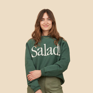 Person wearing Salad! collection Crewneck sweatshirt.