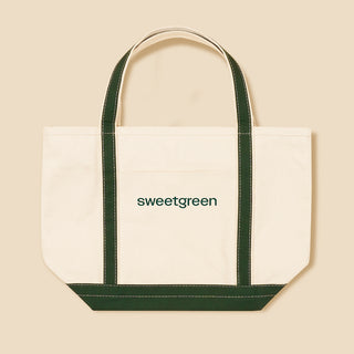 Two tone Regenerative Food Systems Club boat tote with "Sweetgreen" logo on the side.